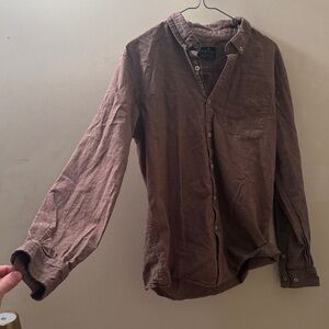 Brown Button-Up Organic Cotton Shirt